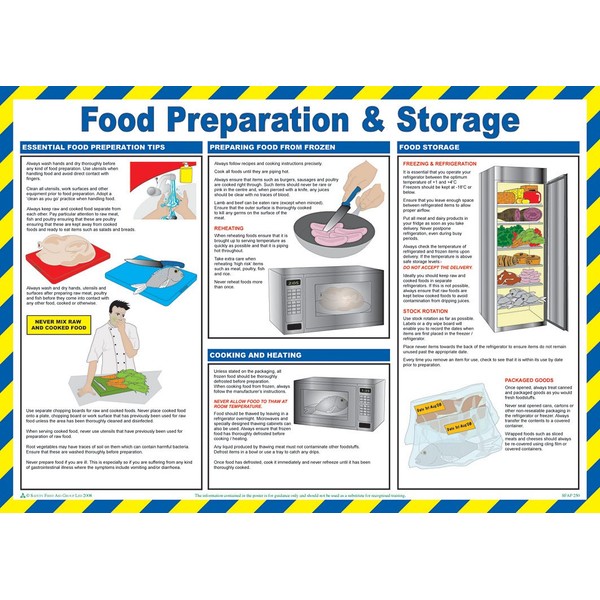 Safety First Aid Group Laminated Food Preparation and Storage Poster