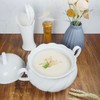 dingdaer Ceramic Serving Soup Tureen Bowls with Lid and soup