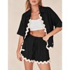 Senllen 2 Piece Beach Vacation Outfits Short Sleeve Shirts and