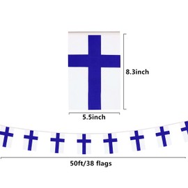 Finland Flags Finnish Small Mini String Banner Flags Miniature Finland Flags Banners For Grand Opening, Olympics Festival,Grand Opening Sports Celebration Decorations (50 Feet 38 Flags)