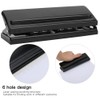 Six Hole Adjustable Punching Machine Paper Puncher Office Supplies Black