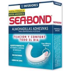 Sea-Bond Almohadillas Adhesivas para Denturas Postizas Inferiores 12 Piezas