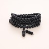 AmorWing 108 Beads Black Onyx Stone Necklace Japa Mala 8mm