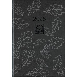 Zettler - Pocket Calendar 2025 Anthracite, 10.2 x 14.2 cm, Pocket Planner with 400 Pages in Cardboard Cover, Daily and Week Counting, Moon Phases, Monthly Overview and International Calendar