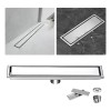 Coladera Lineal Rectangular de Acero Inoxidable 60x10 cm para Piso de Baño y Cocina