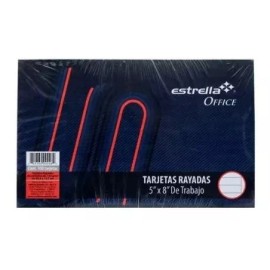 Estrella Tarjetas De Trabajo Rayadas 5x8  Estrella Paquete C/100