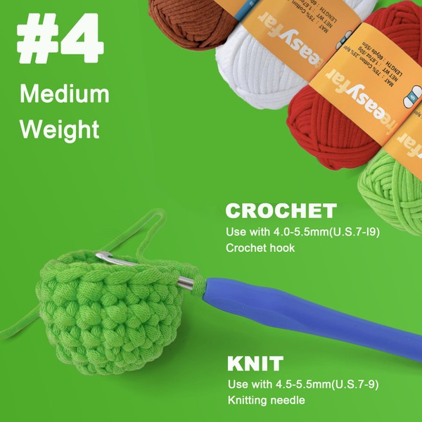 FREEASYFAR FREEASYFAR 4x50g Beginner Easy Yarn for Crocheting and Knitting;