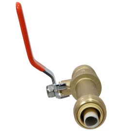 1 Piece XFITTING 1/2" Push Fit Slip Ball Valve, Full Port, 1/4 Turn, Certified to NSF ANSI61, Brass, Plumbing Fitting for Copper, Pex, CPVC, 1 Pack