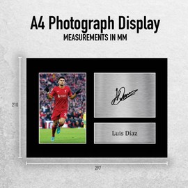 HWC Trading A4 Luis Diaz Liverpool Gifts Printed Signed Autograph Picture for Football Fans and Supporters