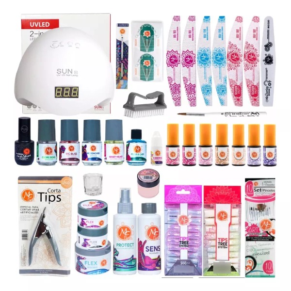 Mc Nails Mega Kit + 7 Geles De Color ,