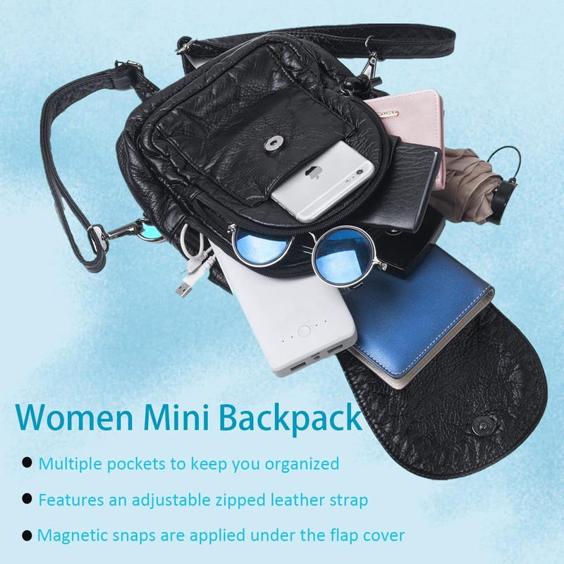 HUAZHIMAO Mini Backpack for Women Light Weight Small Backpack Purses