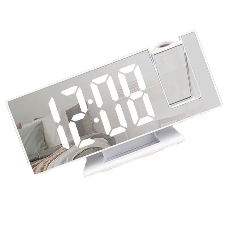 Projection Alarm Clock Large Screen ABS Mirror Surface LED Based