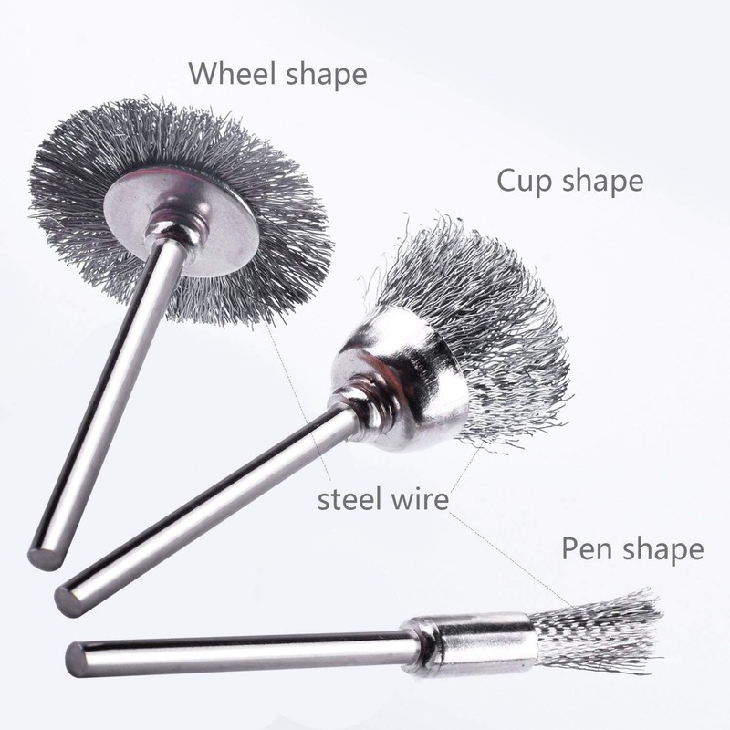 Rocaris 300 Pack Wire Brushes Set, Steel Wire Wheels Pen
