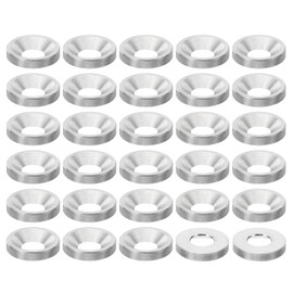 PATIKIL M6 Finish Countersunk Washer, 30pcs 15mm Dia. 2.8mm Tall Solid 304 Stainless Steel CNC Cup Washer Flat Screw Head Gasket for Constructions