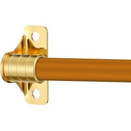 MorningRo 2 Pcs Outside Mount Curtain Rod Bracket 3/8" Brass Set for Gold