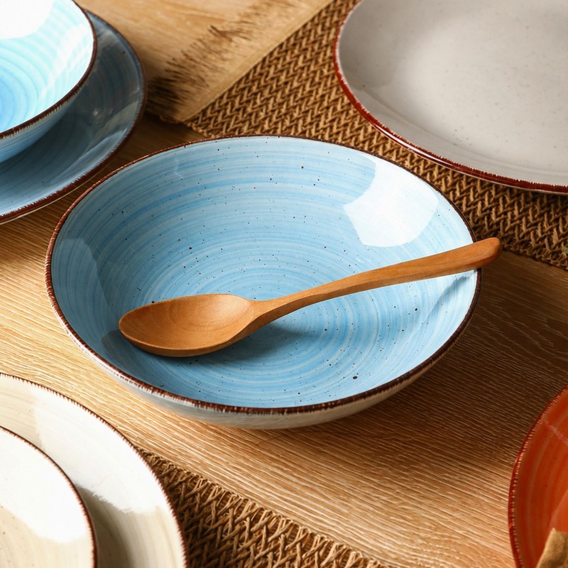 Dinnerware Sets for 6, 18 Piece Plates and Bowls Sets,