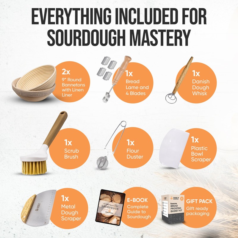Trailblaze Banneton Bread Proofing Basket - Sourdough Bread Baking Supplies