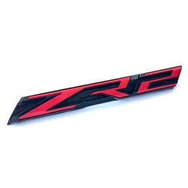 1x Grille ZR2 Emblem Badge Letter ZR2 Grill Compatible with Silverado Colorado 84240080 OEM (Black Red)