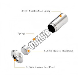 TOGU Door Latch Dust Protector,SUS304 Stainless Steel Dust-Proof Security Lock Inserts,Flush Bolt Dust Proof Door Strike for French Doors,Composite Doors,Wood Doors,Brushed Stainless Steel Finish