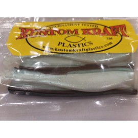 KUSTOM KRAFT PREMIUM #008 GREEN SMELT 5" HAND POURED SUPER SOFT SWIMBAITS 10PK