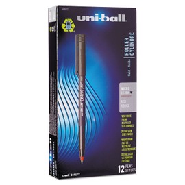 uni-ball 60042 Onyx Roller Ball Stick Dye-Based Pen Red Ink Micro Dozen
