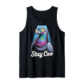 Funny Stay Coo Pigeon Sunglasses Sarcastic Women Men Gag Tank Top
