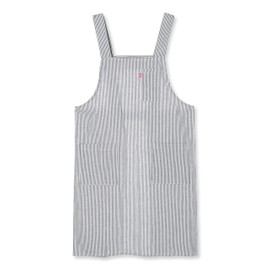 [Edwin] Apron with two-level adjustable back waist button, Hickory H-type, with pen slots in pockets on both sides, navy