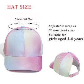 Ccomage Baseball Cap Ponytail for Children Cap Child Cap Girls Adjustable Women Ponytail Cap Sun Hat Child Summer UV Protection Children Sports Leisure for Between 3 and 8 Years, Love, Unit size