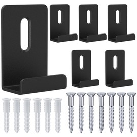 6Pcs Metal Mirror Clips, Mirror Hanging Kit, 1/2" Wide Channel, Heavy Duty, Black, Wall Mounting, Frameless Mirror, Billboard Displays, Tile Display