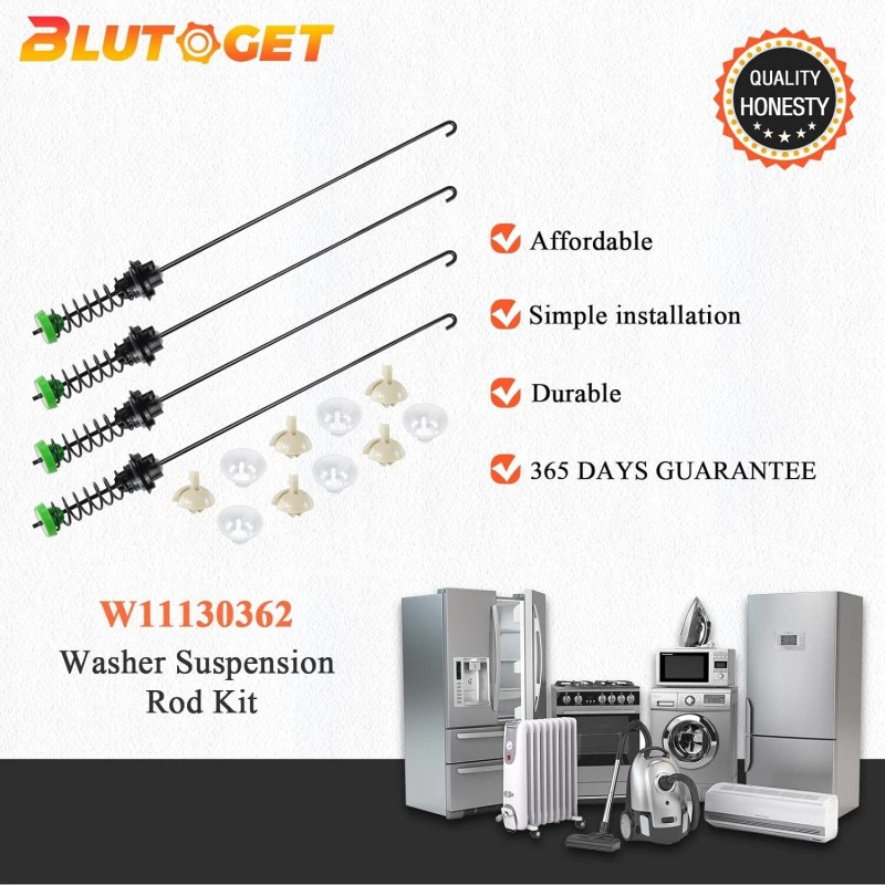 Whirlpool, Maytag W11130362 : Whirlpool Washer Suspension Rod Kit