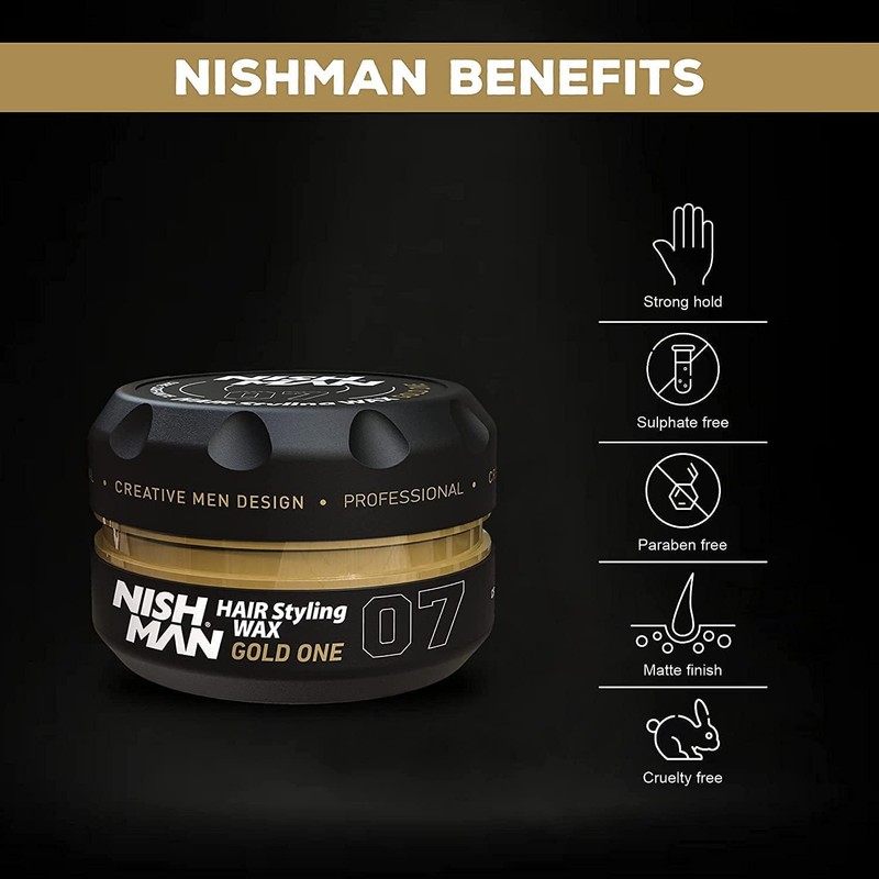 Nishman Hair Styling Wax for Men, 07 Gold One 150