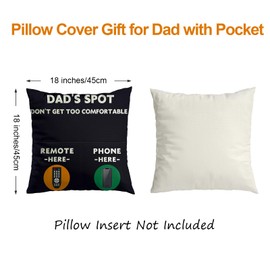 Christmas Dad Gifts for Dad from Daughter Son Wife Kids 18x18 Funny Throw Pillow Covers Mens Birthday Gifts for Men Him Who Have Everything Secret Santa Gift Ideas Stocking Stuffers Cadeau Homme Noel