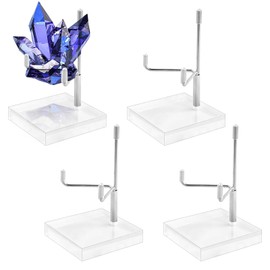 Set of 4 Acrylic Stands Adjustable Metal Arm Display Shelves Acrylic Display Stand Acrylic Stand Display Record Stand Postcard Stand Stand Multi-Purpose Mineral Fossil Specimen Jewelry Storage Display