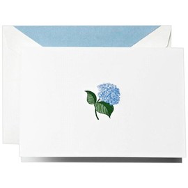 Crane & Co. Hand Engraved Blue Hydrangea Note (RN1328)