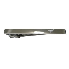 Silver Toned Etched Sleek Lobster Tie Clip