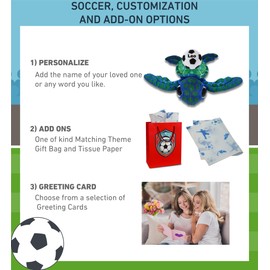 DolliBu Blue Sea Turtle Stuffed Animal with Soccer Ball Plush - Soft and Huggable Sea Turtle Playtime Toy, Cute Ocean Gift Doll, Super Soft Stuffed Doll Animal Toy for Kids, Adults - 10 Inches