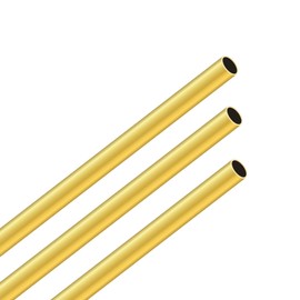 LAVMHAB Brass Tube 8mm OD X 0.5mm Wall Thickness 300mm Length, Seamless Round Brass Pipes Tubing for DIY Craft (3pcs)
