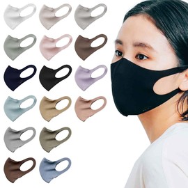 We'll Comfit MASK Double Layer Mask (1 Mask Body + 1 Filter) (16 Colors / 4 Sizes Total) All Seasons, Small Face, Pollen, Washable, Made in Japan (BLACK, L)