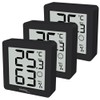 Set of 3 WS9425 Black Thermometer, Hygrometer, Extra Small, Magnetic