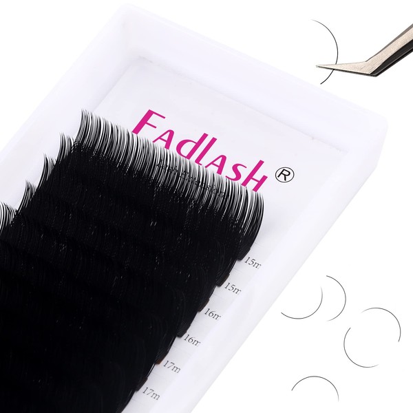 FADLASH Classic Black Matte Eyelash Extensions (0.12-C, 15-20mm)