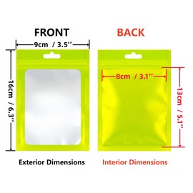 Rimiko Pack of 100 Ziplock Bags, Plastic Bags, Ziplock, Foil Bag Bag, Mylar Flat Bags, Resealable for Storage of Food and for Packing Samples (Green, 9 x 16 cm)