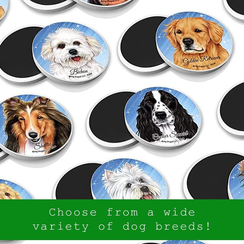 SJT ENTERPRISES, INC Yorkie 2.6" Absorbent Stone Car Coasters with