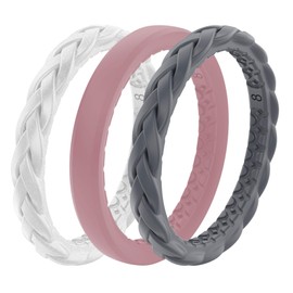 Stackable Serenity Silicone Ring by Groove Life - Breathable Rubber Wedding Rings for Women, Lifetime Coverage, Unique Design, Comfort Fit Ring - Size 7