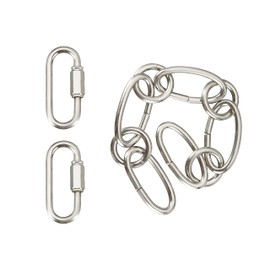 Aspen Creative, Satin Nickel, 21129-09-1, Steel Heavy Duty Chain & Two Quick Link Connector Fixture/Swag Light/Plants / 1 Foot, 9 Gauge