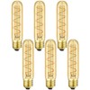 Leools Vintage T10 LED Edison Light Bulb Super Thin Filament,