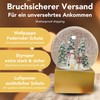 Christmas Snow Globe Winter Mood Snowman Stands with Child on