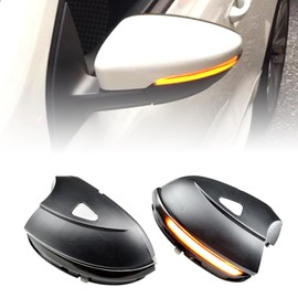 QKLsudua 2pcs Dynamic Sequential Blink Compatible with VW Pas-sat CC B7 Be-etle Sciro-cco Jet-ta MK6 LED Side Mirror Turn Signal Light Assembly