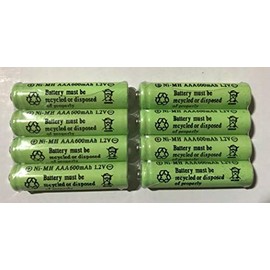 8-Pieces Size 1.2V AA(300/600/800mAh) Or AAA (600mAh/800mAh) and Ni-Cd/Ni-MH Rechargeable Battery for Solar Light and Solar Devices (1.2V AAA 600mAh Ni-MH)