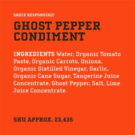 Ghost Pepper Hot Sauce by Yellowbird | Plant-Based, Gluten Free, Non-GMO | Homegrown in Austin | 9.8 oz