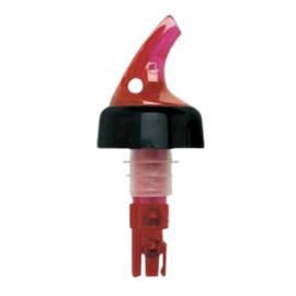 Spill-Stop 382-28 Posi-Por 2000 Pourer, 2 oz., Neon Red with Black Collar, Made in USA, Pack of 12, Oil and Liquor Stopper Spout, Bottle Mouth, Flip Tops